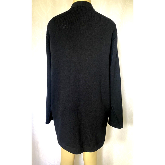 St John Santana Knit Open Jacket Cardigan Sweater Blazer Black Long Slee… - Picture 4 of 8